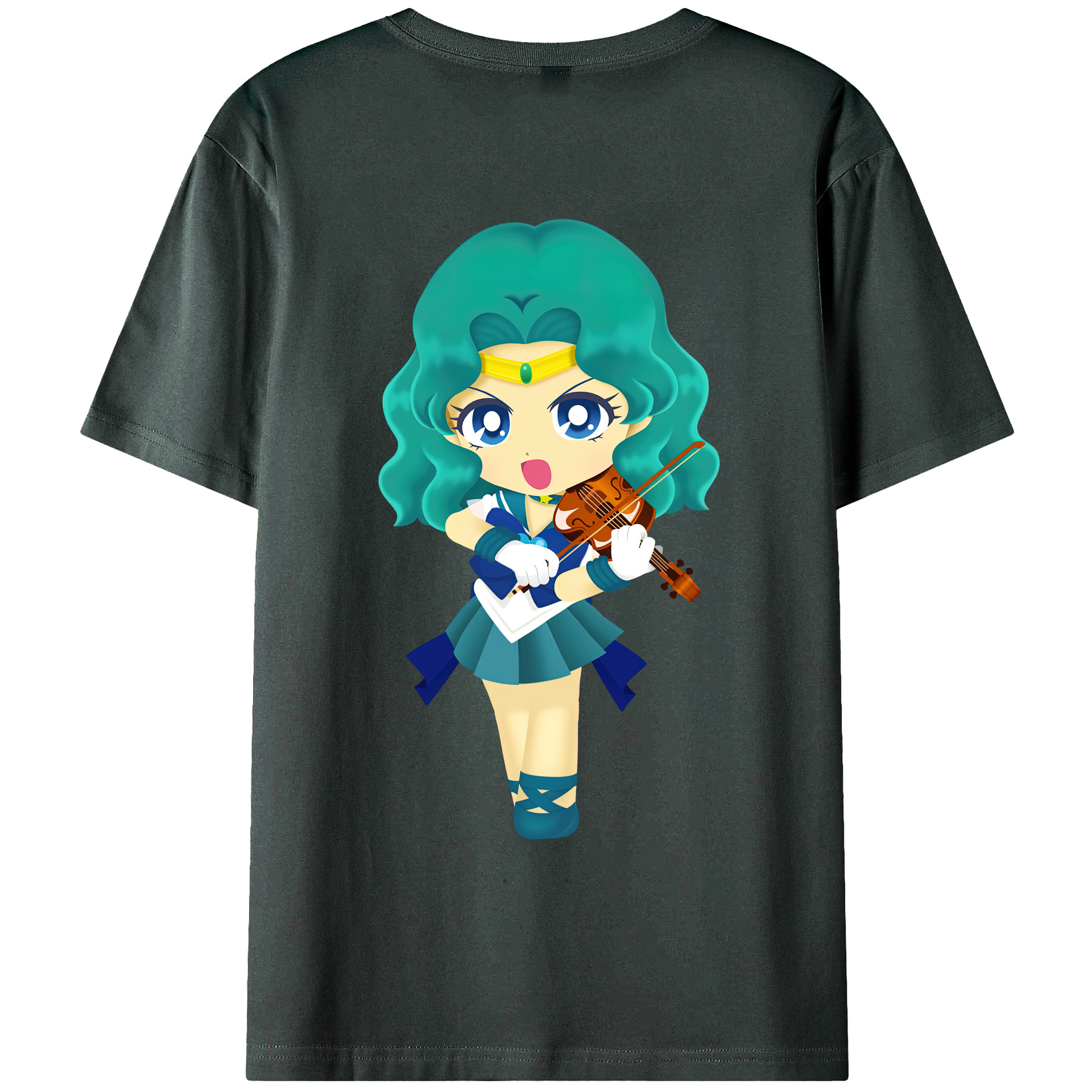 （画像用） 美少女戦士セーラームーン 海王 みちる（かいおう みちる） Sailor Moon Kaiou Michiru 綿100％ メンズ半袖Tシャツ（バックプリント） 通気性